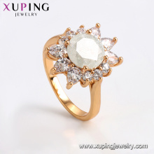 15254 xuping véritable engagement mariage magnifique tournesol 18k bague en or réglage noble cz pierres